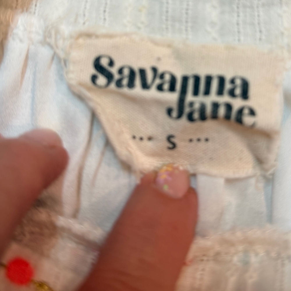 Savannah Jane Embroidered Boho Off Shoulder Top Small Tassel Peasant - Picture 4 of 9